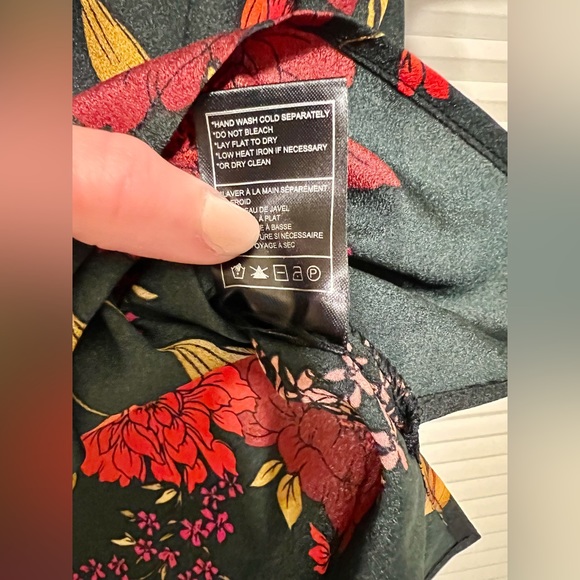 NWT Jack by BB Dakota Blouse XS Top Floral Women Short Sleeve Bohemian Green - Picture 10 of 14